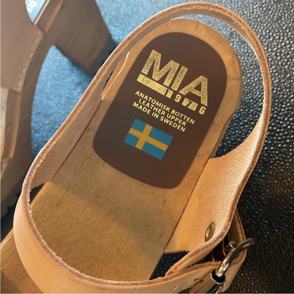 ❤️🔥Mia - Anja Swedish Clogs in Natural Leather - Size EU40 / US 9.5 - Picture 5 of 11